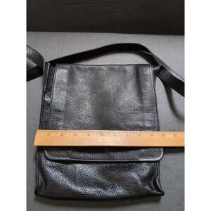 Cole Haan Collection Pebbled Black Leather Briefcase Messenger Bag